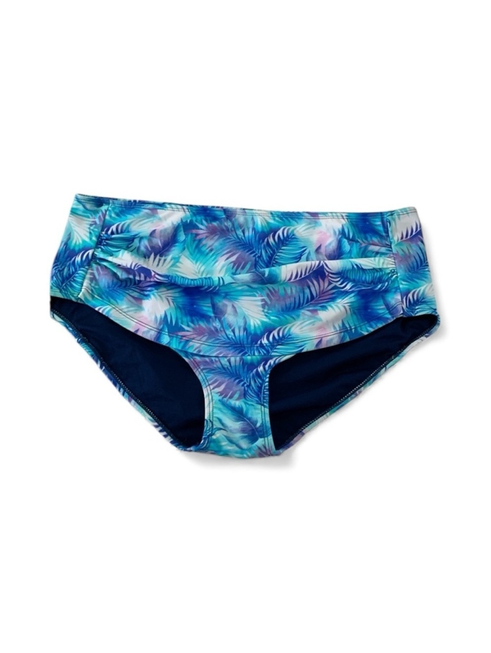 Blue Tropical Floral Bikini Bottom Size Large NWT